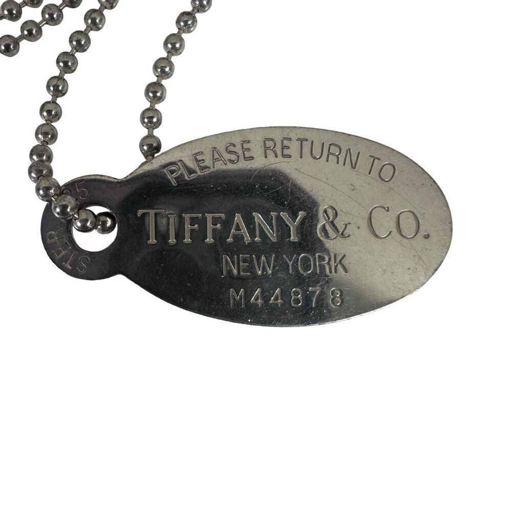 Tiffany & Co XL Return To RTT Oval Tag Beaded Necklace 34” W/ Certificate of Aut